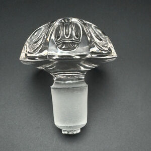Vintage Decanter Stopper Solid Clear Glass Barware Mushroom For .75” Mouth